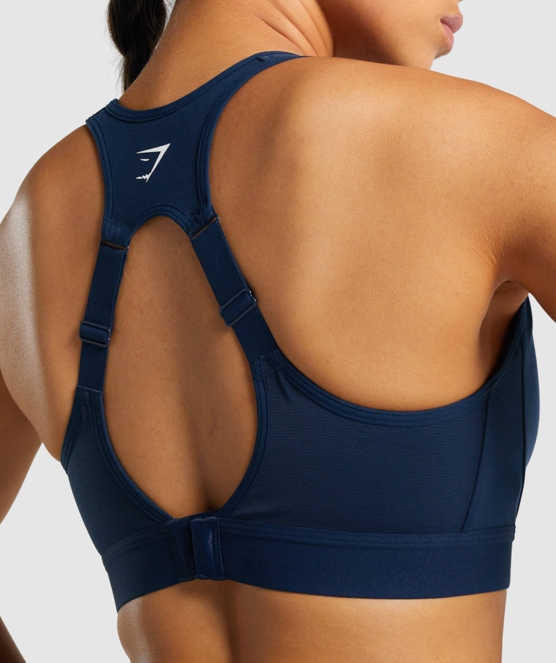 Gymshark Biustonosz Sportowy Z Odkrytymi Plecami Granatowy