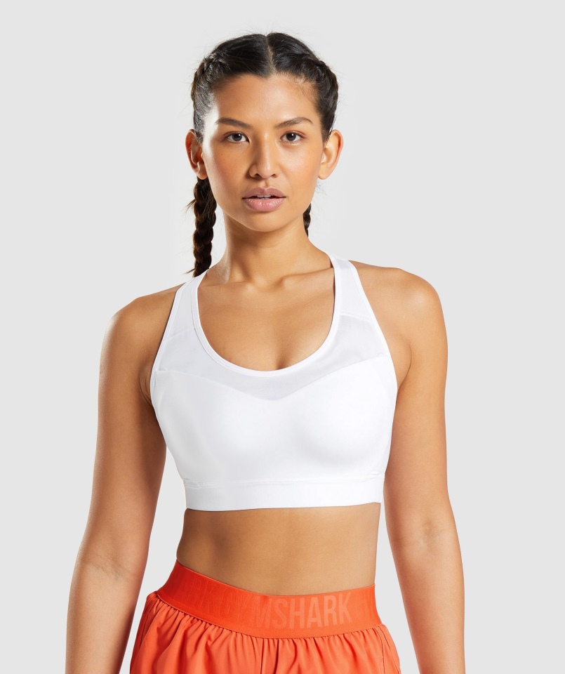 Gymshark Biustonosz Sportowy Z Odkrytymi Plecami Biały