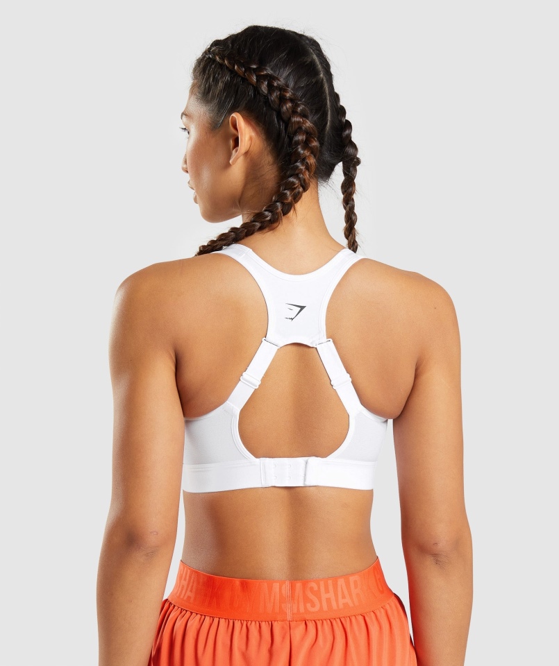 Gymshark Biustonosz Sportowy Z Odkrytymi Plecami Biały