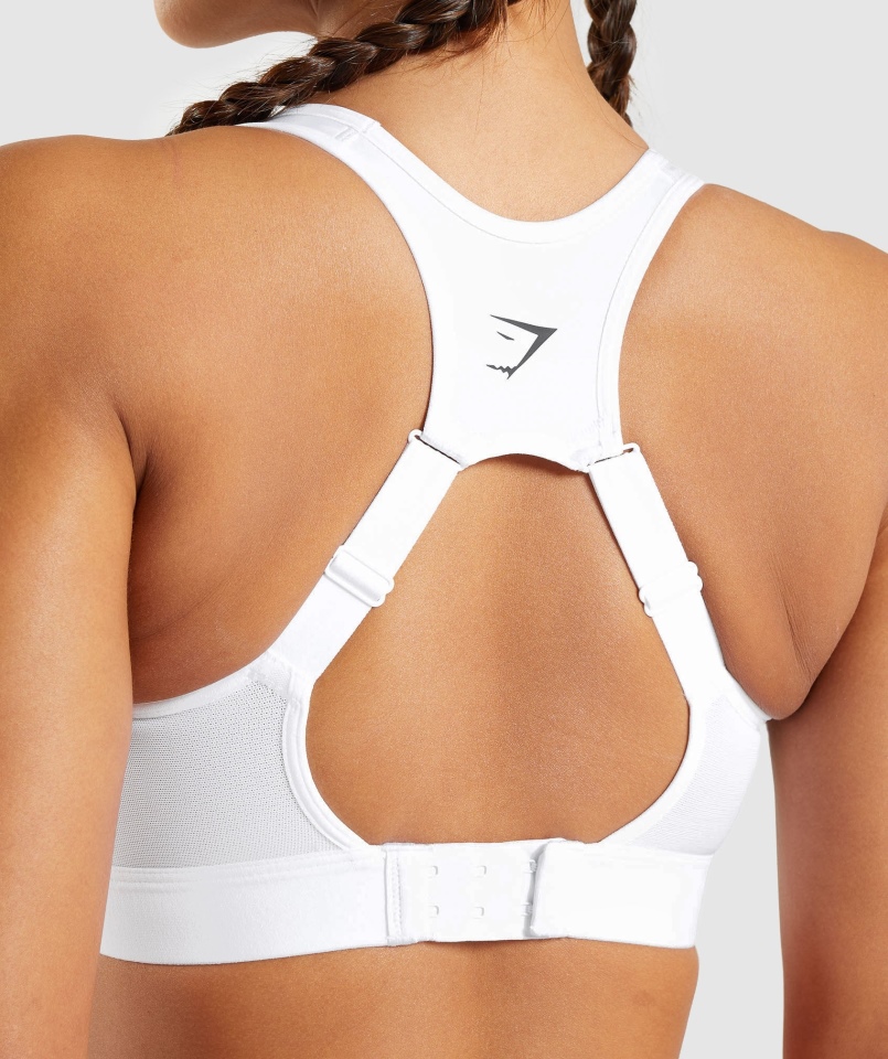 Gymshark Biustonosz Sportowy Z Odkrytymi Plecami Biały
