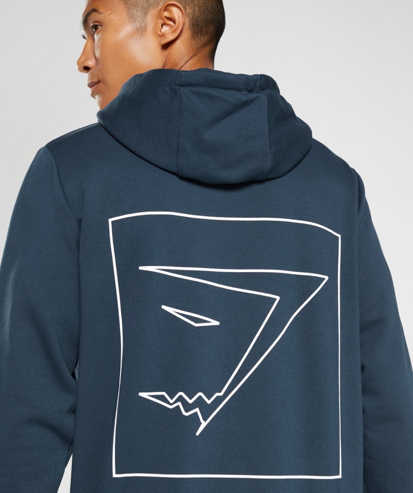 Gymshark Zarys Bluza Z Kapturem Granatowa