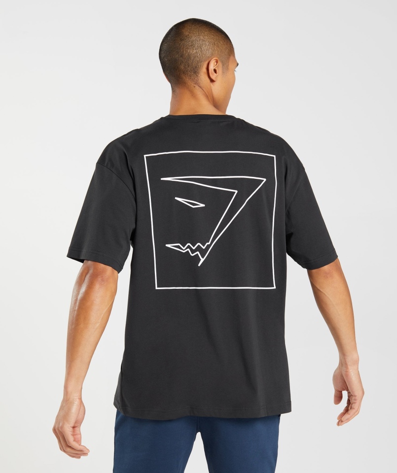 Gymshark Zarys Oversize T-shirt Czarny
