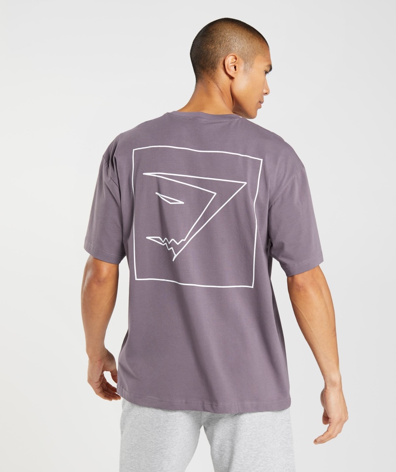 Gymshark Zarys Oversize T-shirt Piżmowy Liliowy