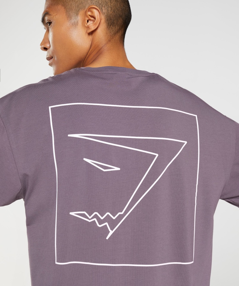 Gymshark Zarys Oversize T-shirt Piżmowy Liliowy