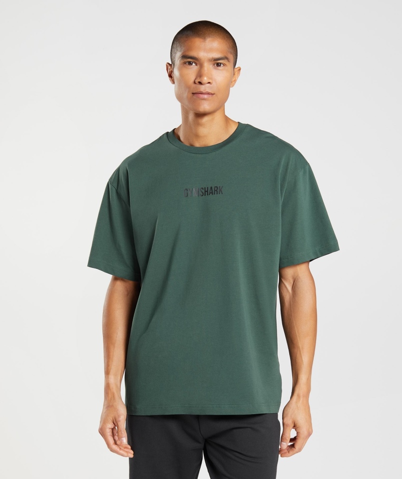 Gymshark Zarys Oversize T-shirt Obsydian Zielony