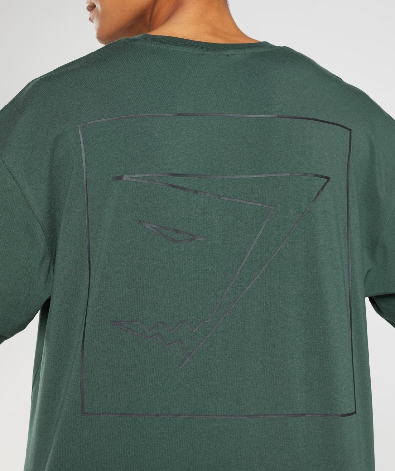 Gymshark Zarys Oversize T-shirt Obsydian Zielony