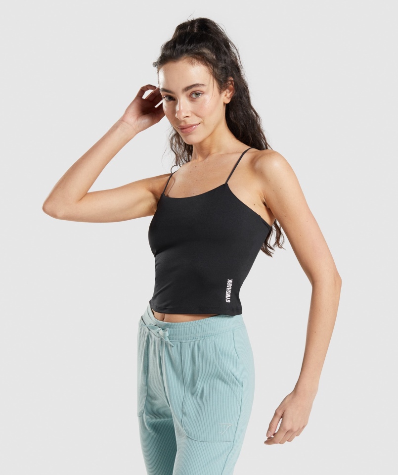 Gymshark Pauza Cami Tank Czarny