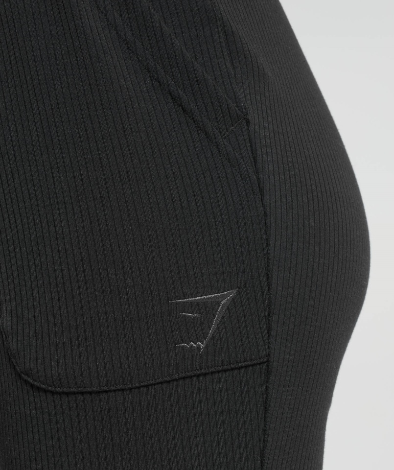 Gymshark Pauza Rozkloszowane Spodnie Czarne