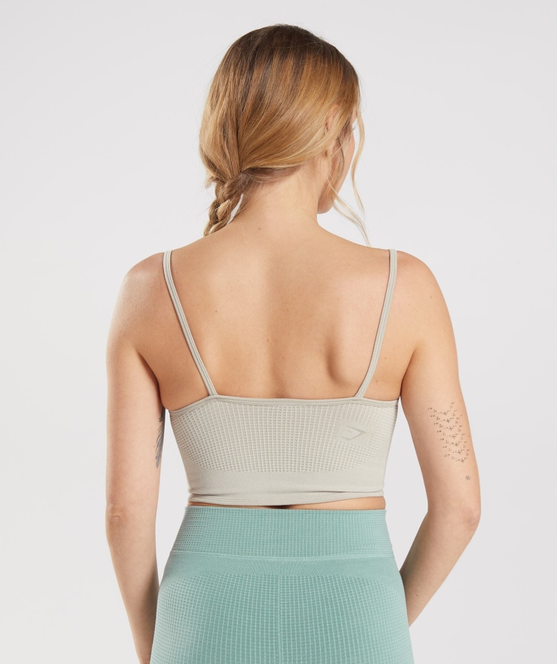 Gymshark Pauza Bezszwowy Bralette Kamyczkowy Szary