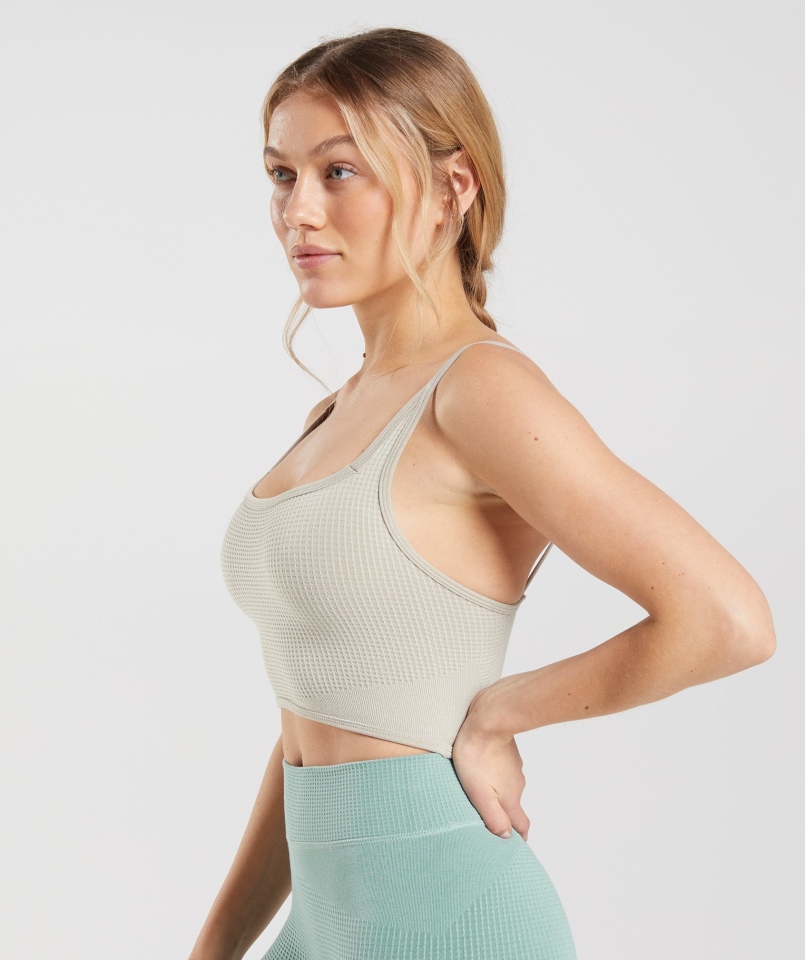 Gymshark Pauza Bezszwowy Bralette Kamyczkowy Szary