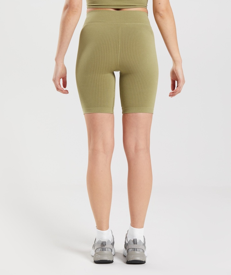 Gymshark Pauza Bezszwowe Spodenki Rowerowe Griffin Green