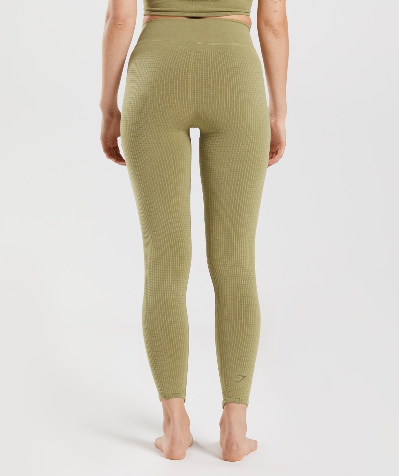 Gymshark Pauza Bezszwowe Legginsy Griffin Green