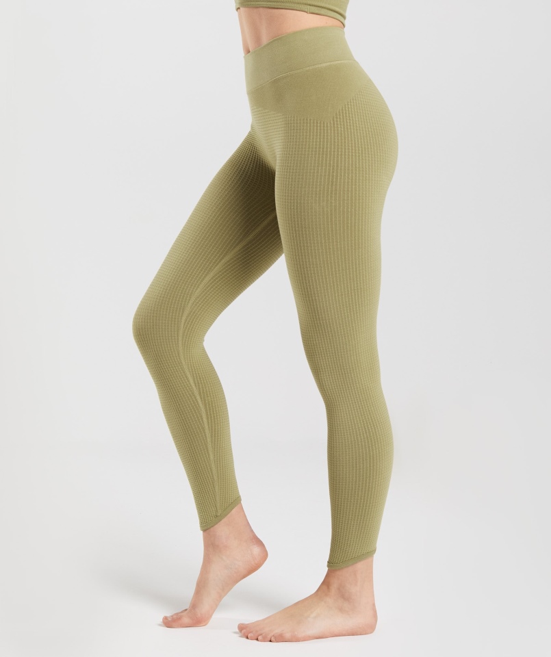 Gymshark Pauza Bezszwowe Legginsy Griffin Green
