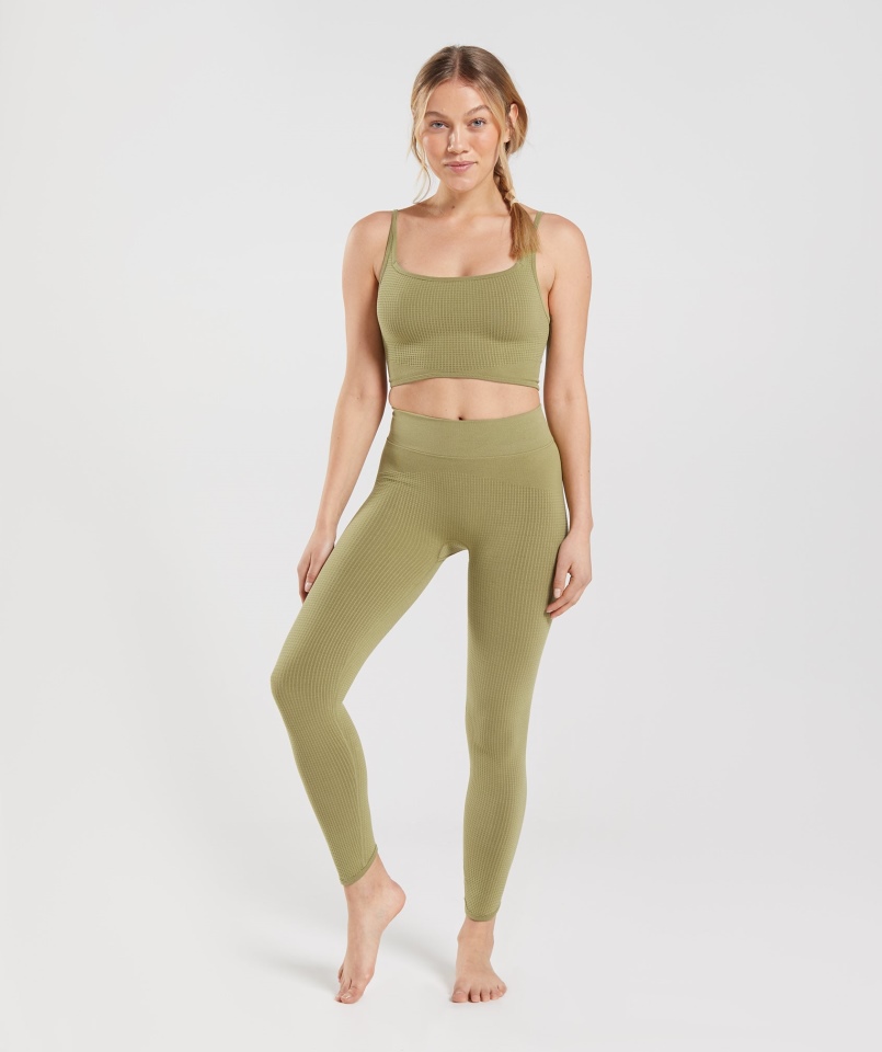 Gymshark Pauza Bezszwowe Legginsy Griffin Green