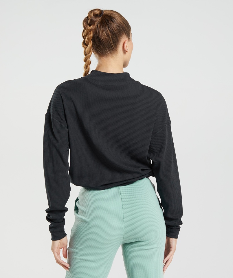 Gymshark Pauza Zapinana Na Zamek Kurtka Czarna