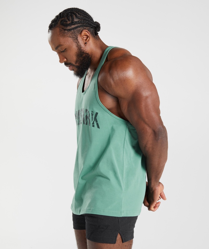 Gymshark Power Stringer Alpejska Zieleń