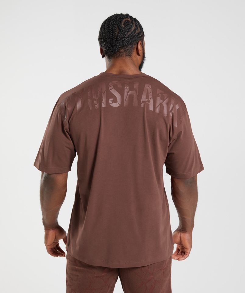 Gymshark Power T-shirt Wiśniowy Brąz