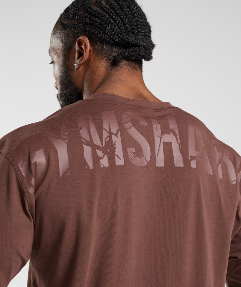 Gymshark Power T-shirt Wiśniowy Brąz