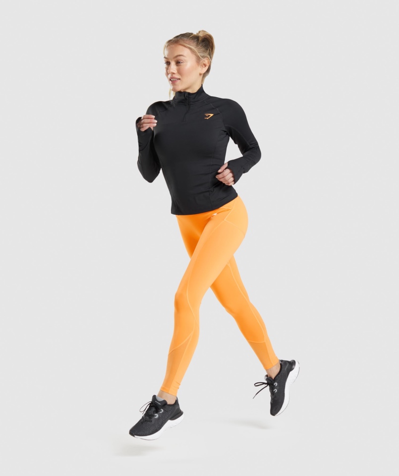 Gymshark Puls 1/4 Zamek Czarny