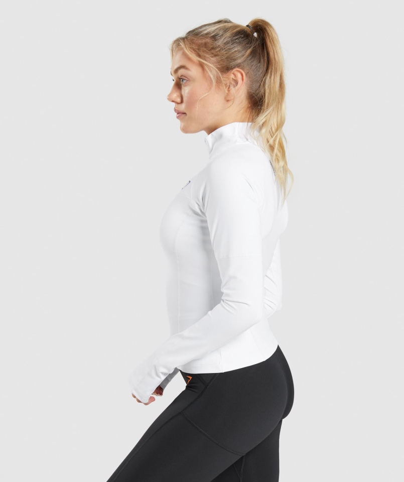Gymshark Puls 1/4 Zip Biały