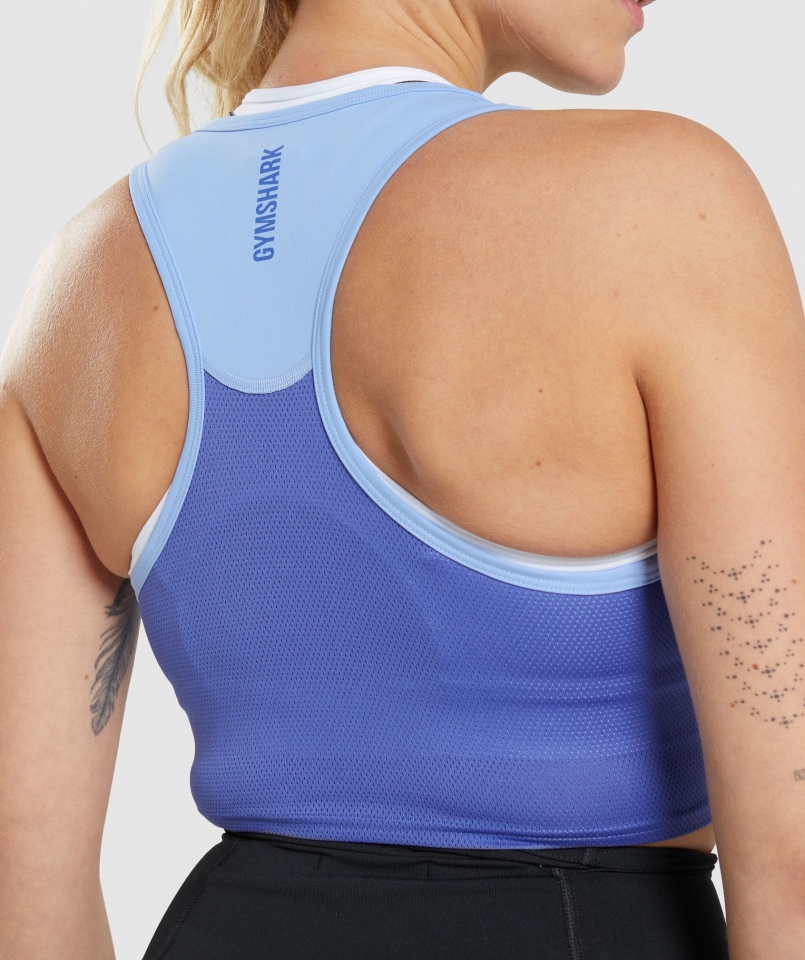 Gymshark Puls Crop Tank Moonstone Blue-court Blue