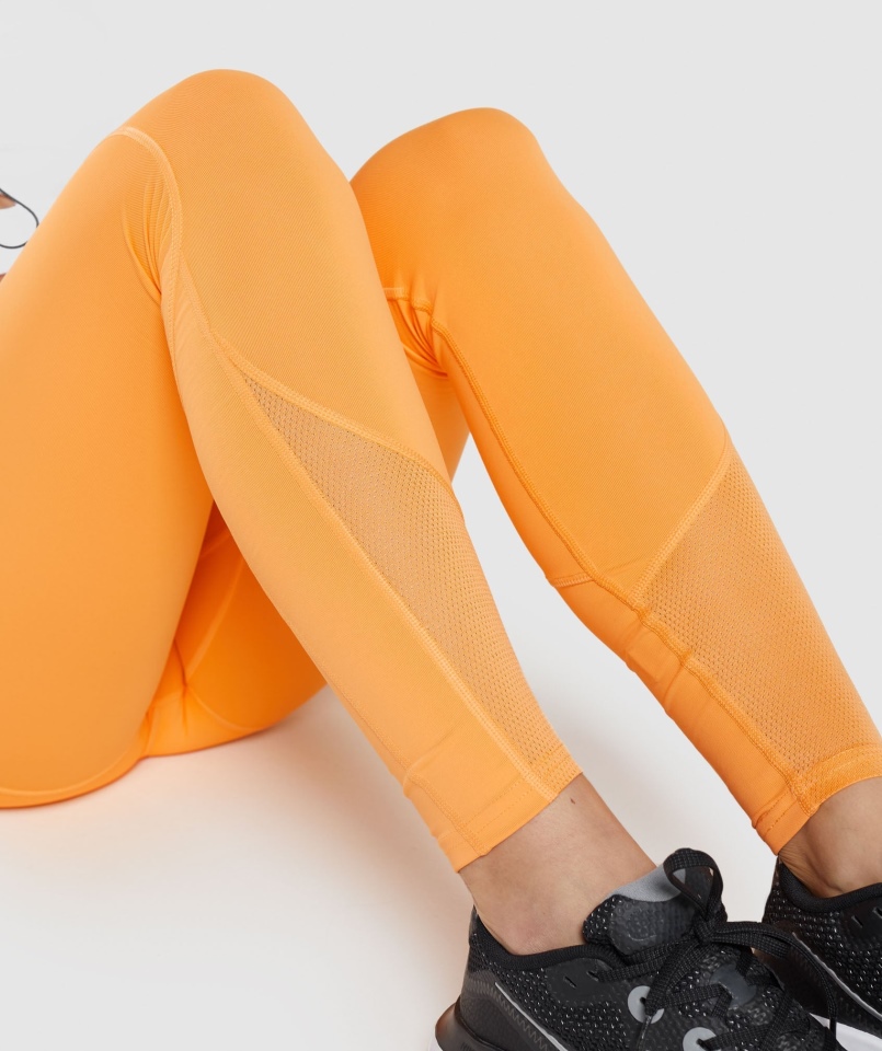 Legginsy Z Siateczki Gymshark W Kolorze Morelowej Pomarańczy
