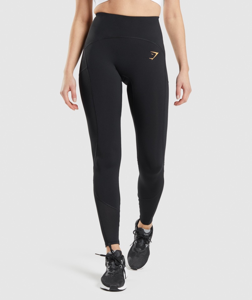 Legginsy Z Siateczki Gymshark W Kolorze Czarnym