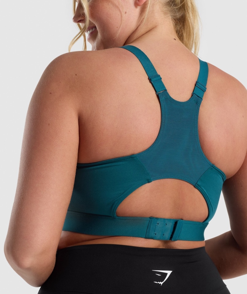 Gymshark Racer Biustonosz Sportowy Z Tyłu Turkusowy