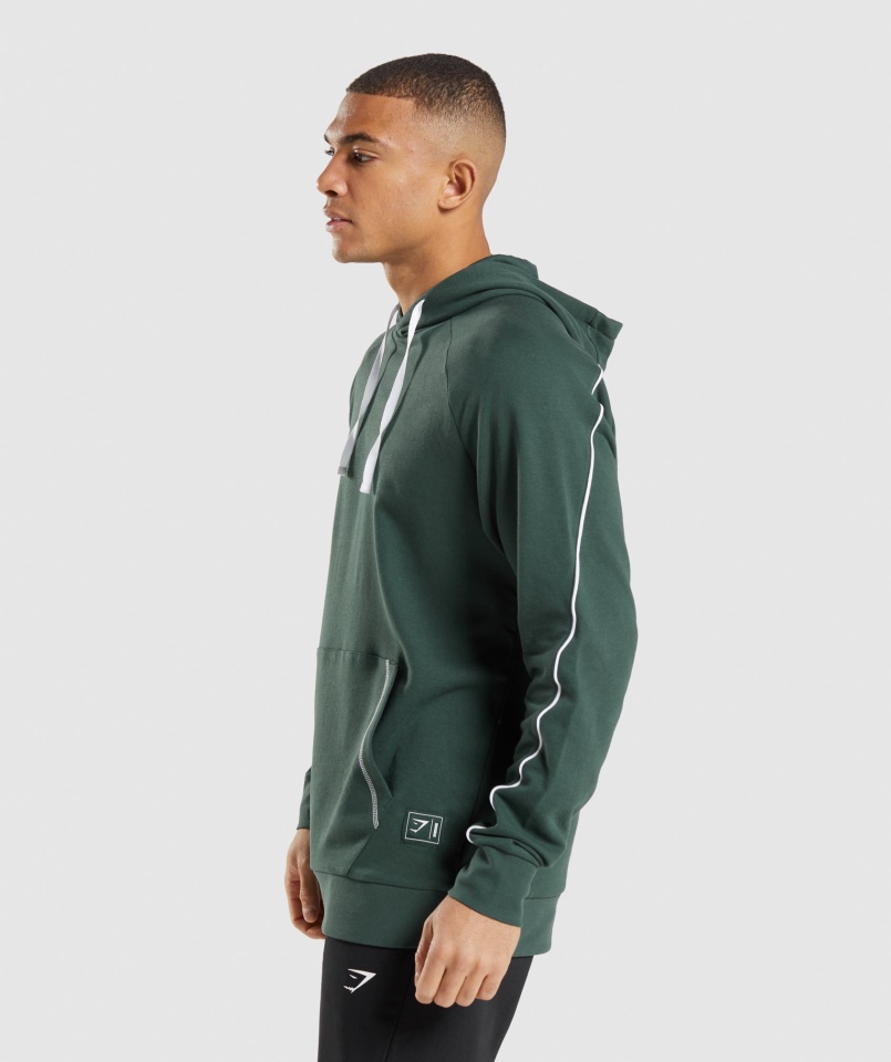 Bluza Z Kapturem Gymshark W Kolorze Obsydianu Zielono-biała