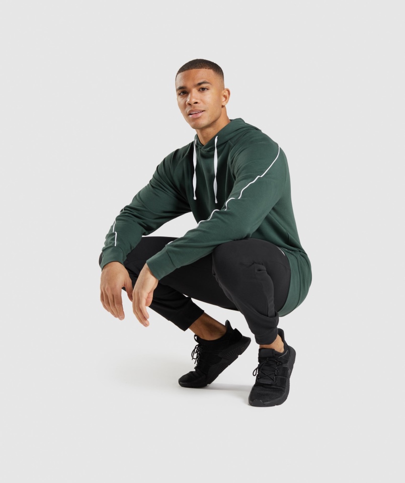 Bluza Z Kapturem Gymshark W Kolorze Obsydianu Zielono-biała