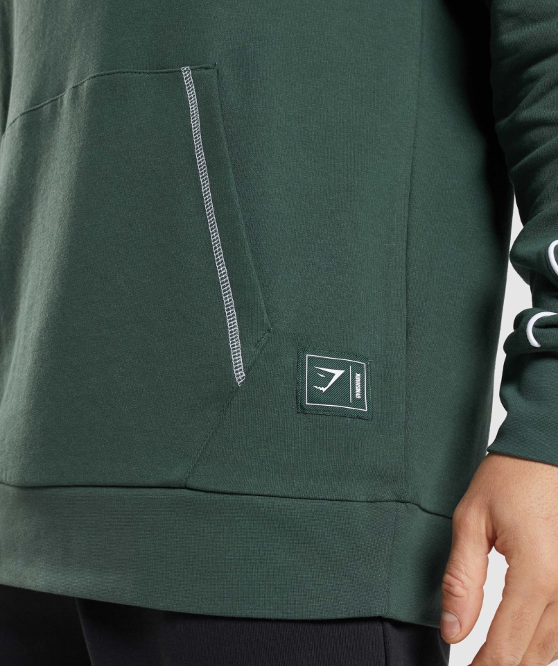 Bluza Z Kapturem Gymshark W Kolorze Obsydianu Zielono-biała