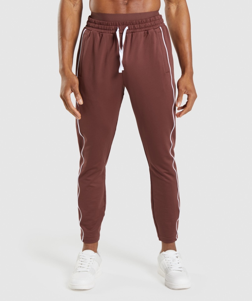 Joggery Gymshark Wgłębienie Wiśniowe Brązowo-białe