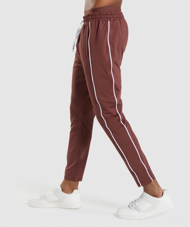 Joggery Gymshark Wgłębienie Wiśniowe Brązowo-białe