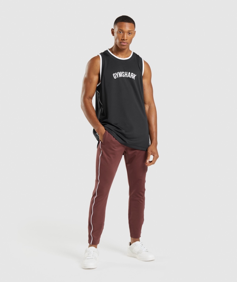 Joggery Gymshark Wgłębienie Wiśniowe Brązowo-białe