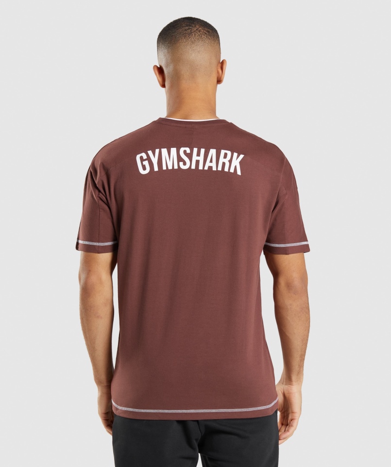 Koszulka Gymshark Wgłębienie Wiśnia Brązowo-biała