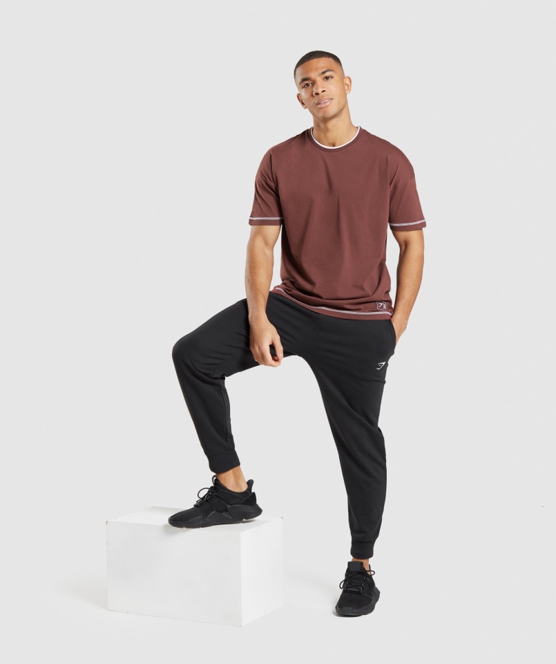 Koszulka Gymshark Wgłębienie Wiśnia Brązowo-biała