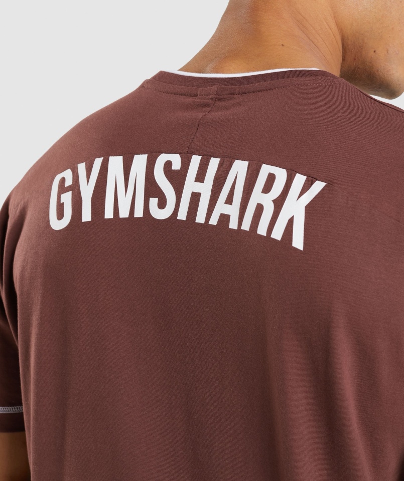 Koszulka Gymshark Wgłębienie Wiśnia Brązowo-biała