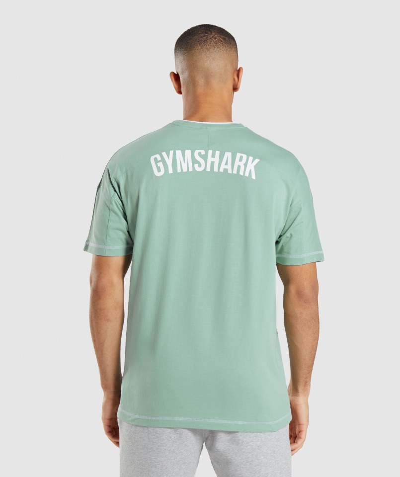 Koszulka Gymshark Wgłębienie Maya Niebiesko-biała