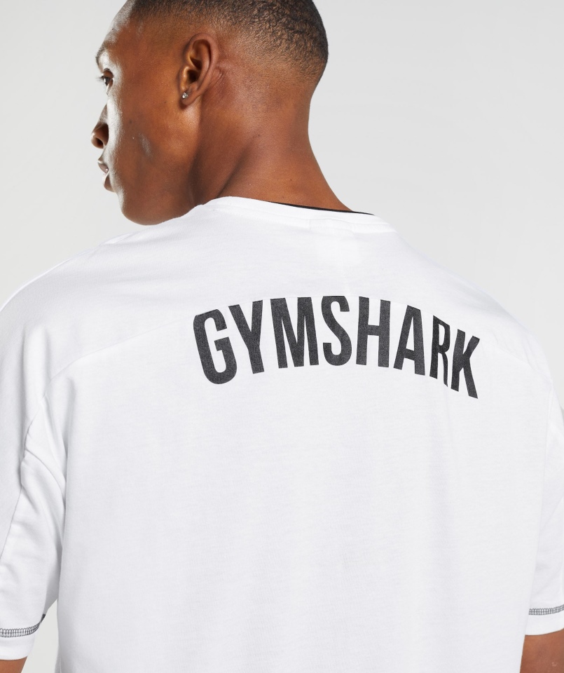 Koszulka Gymshark Wgłębienie Biało-czarna
