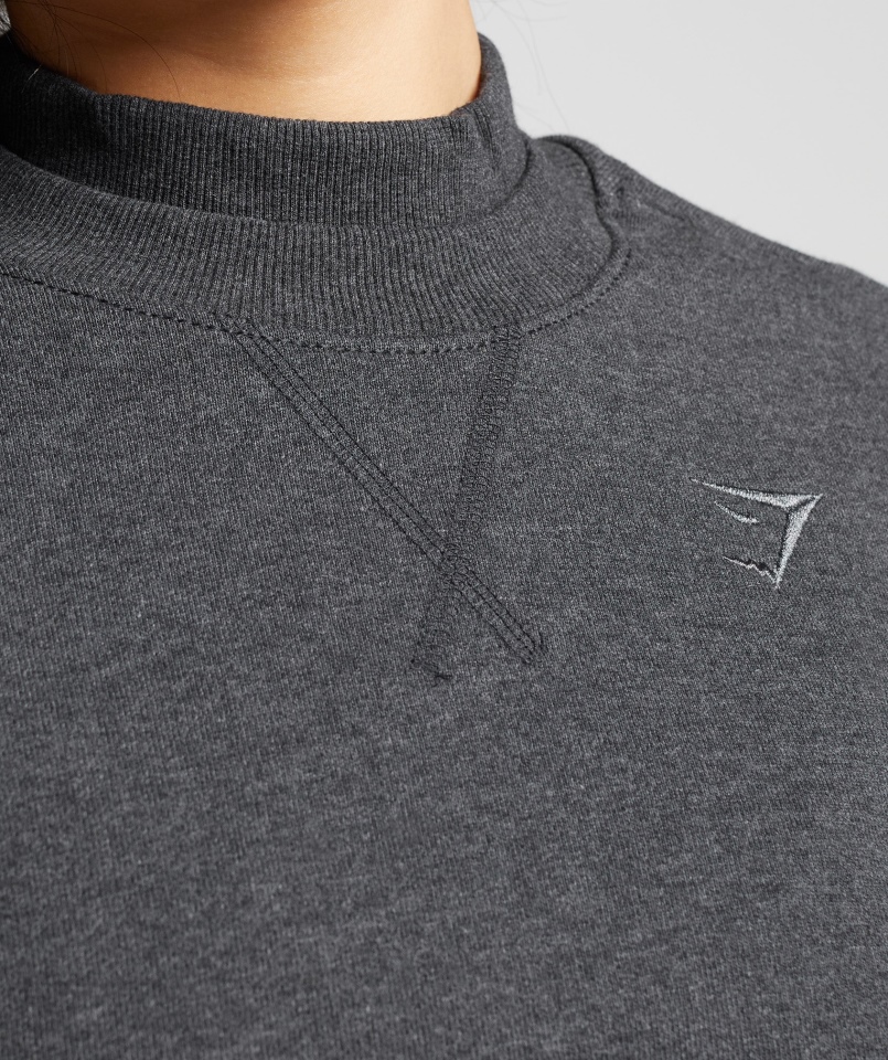 Gymshark Dzień Odpoczynku Bluzy Krótki Sweter Czarny Rdzeń Marl
