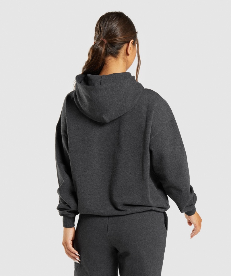 Gymshark Bluza Z Kapturem Na Dzień Odpoczynku Czarna Marl