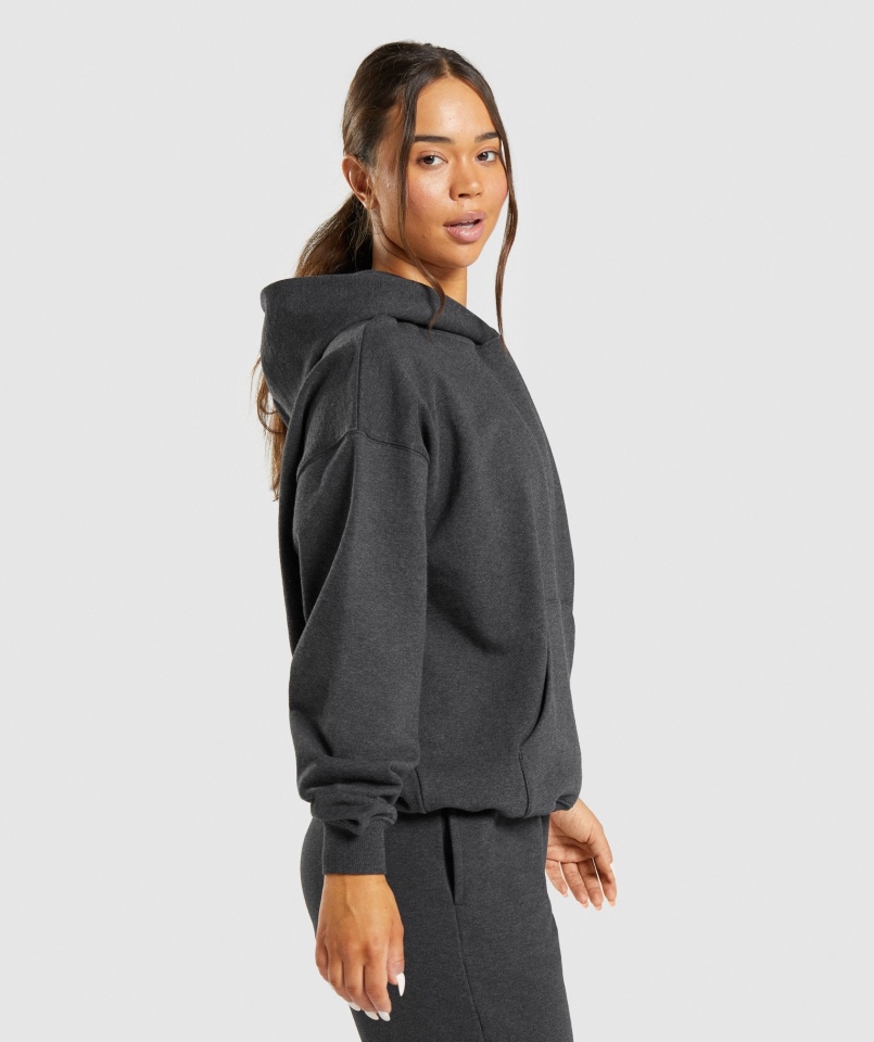 Gymshark Bluza Z Kapturem Na Dzień Odpoczynku Czarna Marl