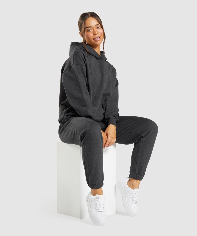 Gymshark Bluza Z Kapturem Na Dzień Odpoczynku Czarna Marl