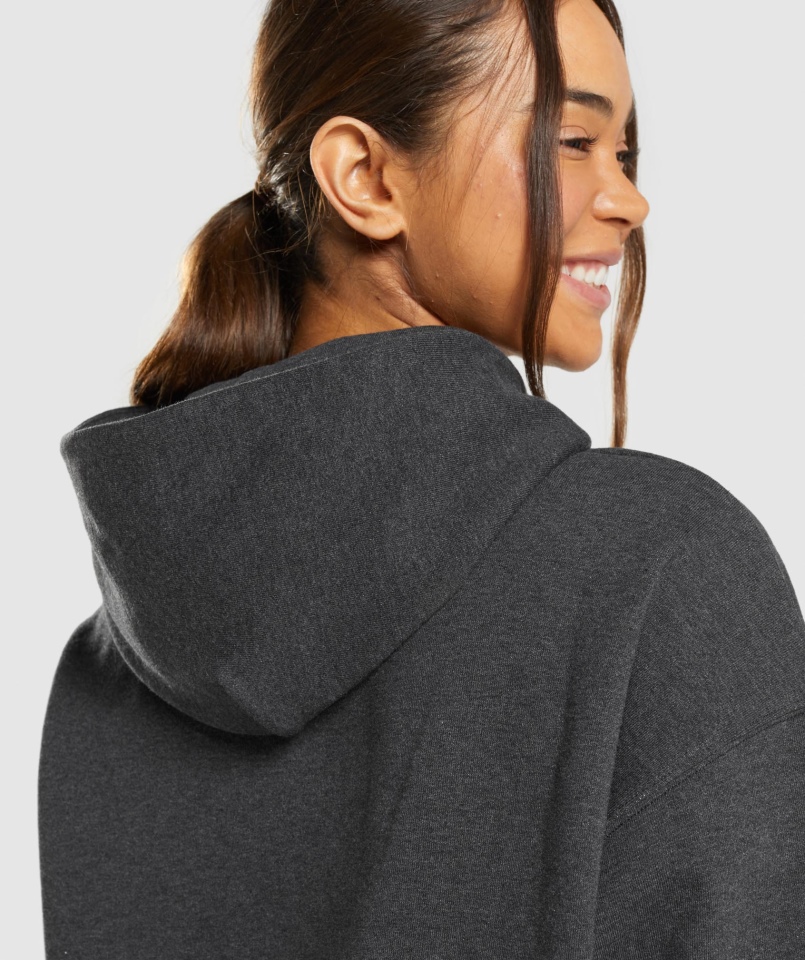 Gymshark Bluza Z Kapturem Na Dzień Odpoczynku Czarna Marl