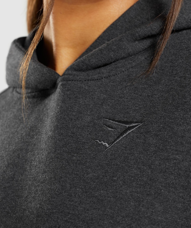 Gymshark Bluza Z Kapturem Na Dzień Odpoczynku Czarna Marl