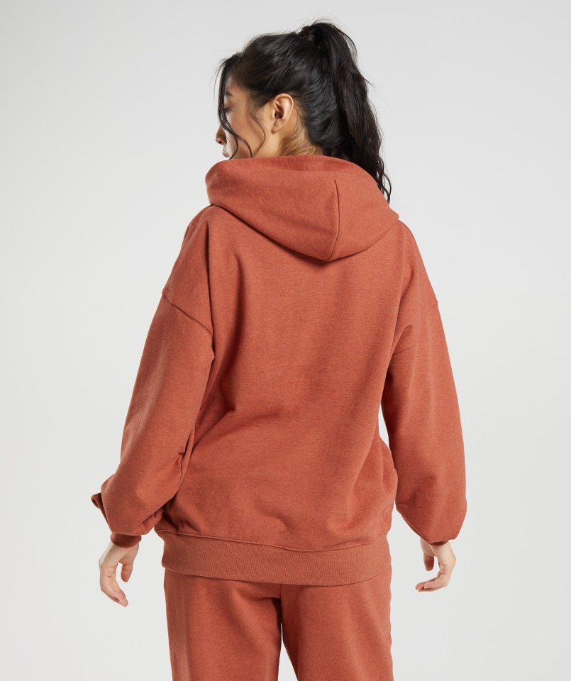 Gymshark Dzień Odpoczynku Bluza Z Kapturem Cynamonowy Brązowy Marl