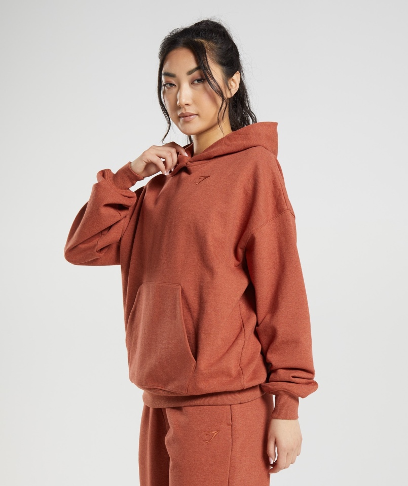 Gymshark Dzień Odpoczynku Bluza Z Kapturem Cynamonowy Brązowy Marl