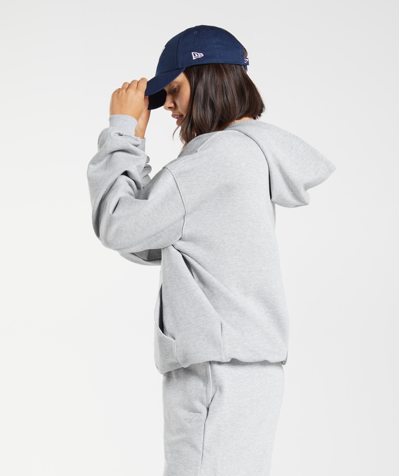 Gymshark Dzień Odpoczynku Bluza Z Kapturem Jasnoszary Rdzeń Marl
