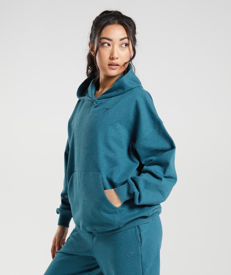 Gymshark Bluza Z Kapturem Na Dzień Odpoczynku Stalowo-niebieska Marl