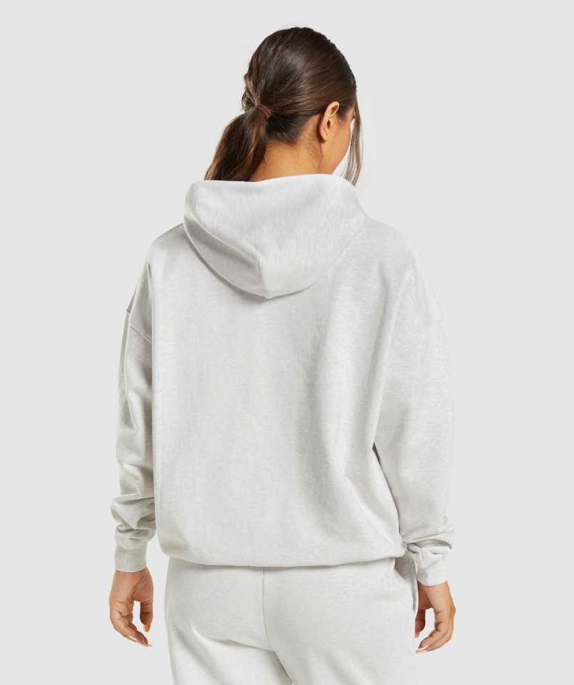 Gymshark Bluza Z Kapturem Na Dzień Odpoczynku Biała Marl
